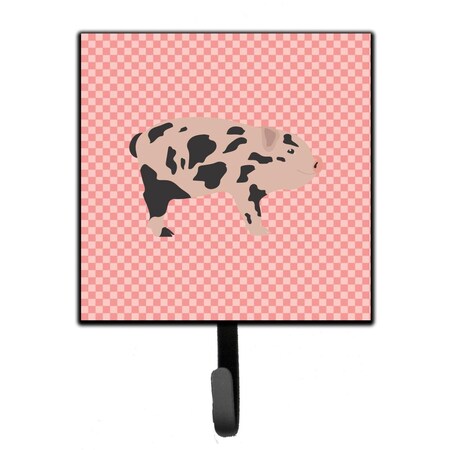 Carolines Treasures Mini Miniature Pig Pink Check Leash or Key Holder BB7935SH4